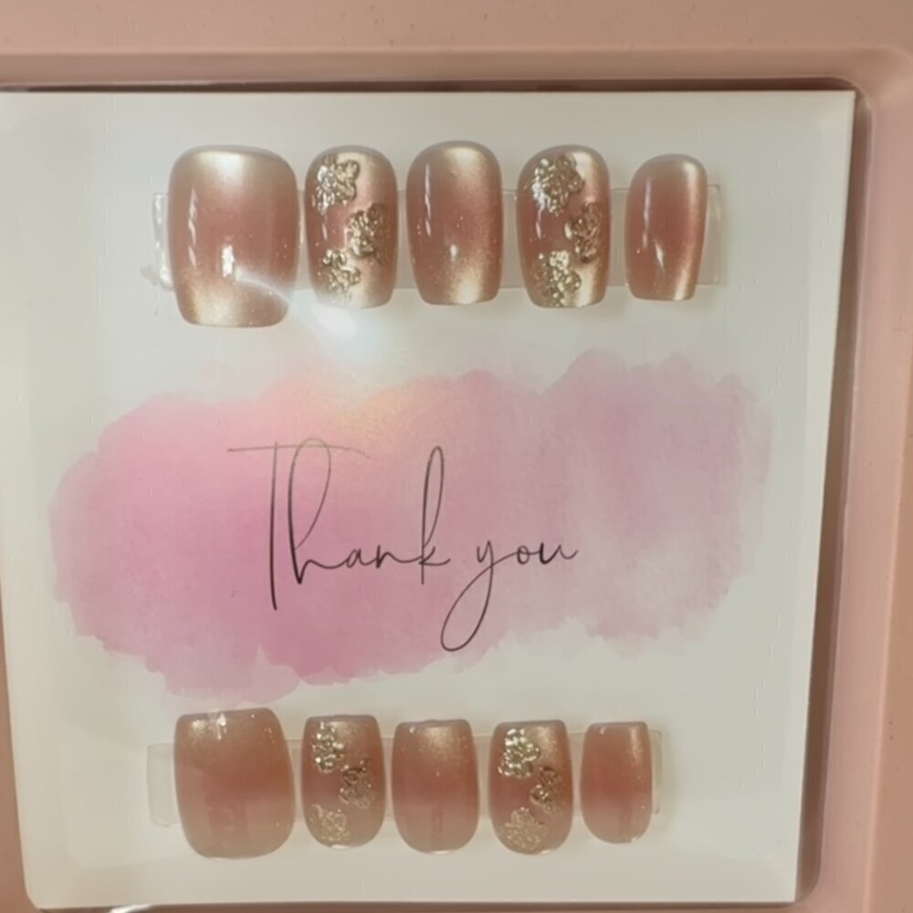 Pink Press-On or Glue-On Nails Size M